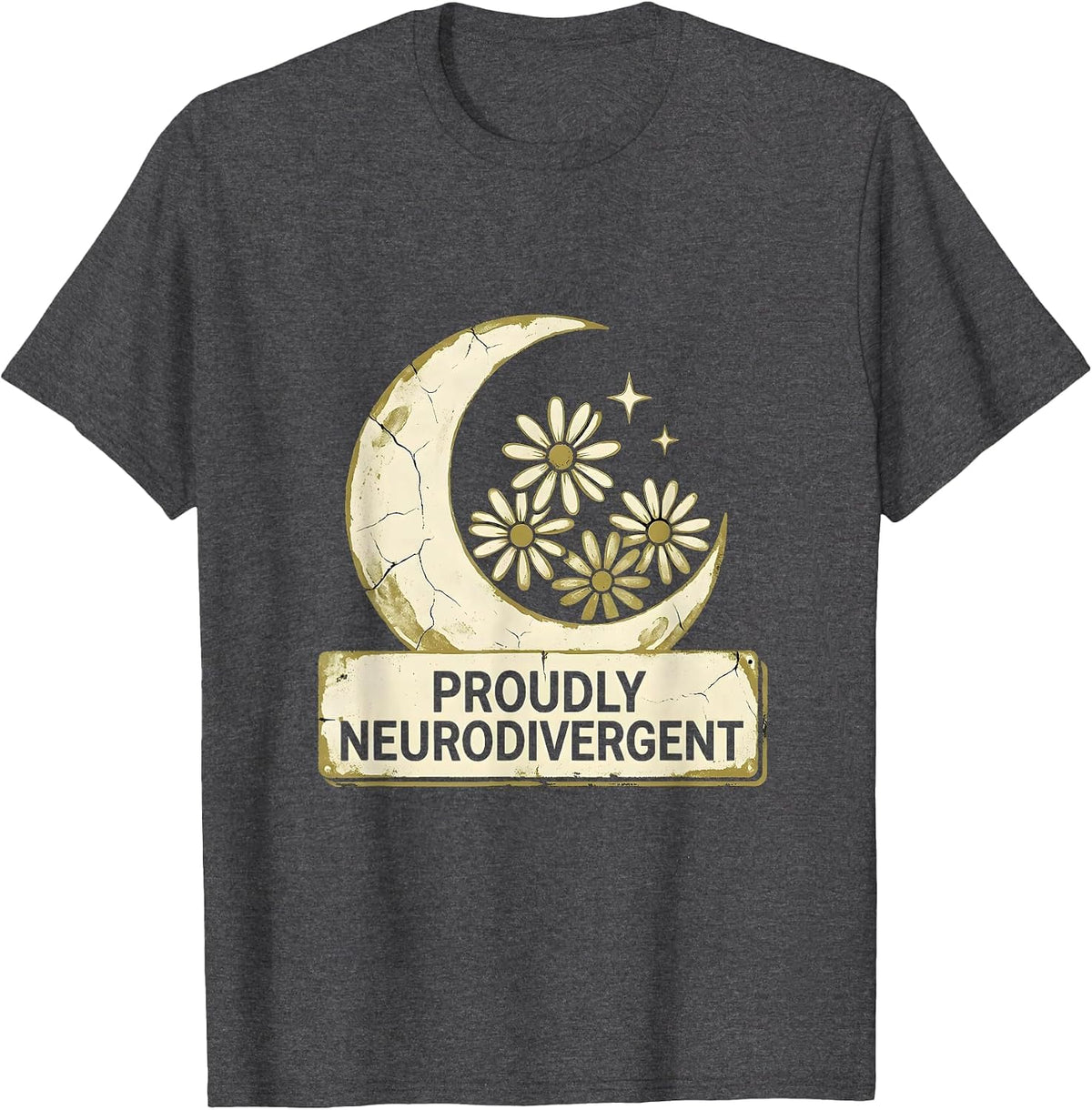 Proudly Neurodivergent Awareness Design T-Shirt - Dark Heather Grey