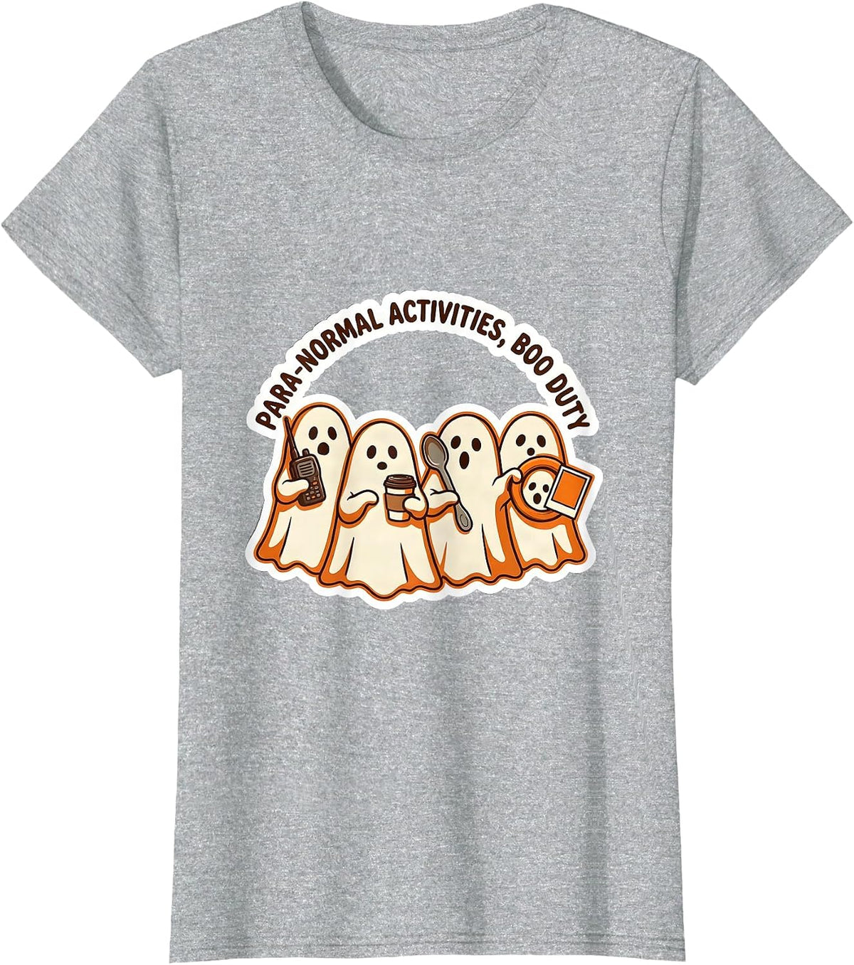 Para-Normal Activities Boo Duty Cute Ghost SpEd T-Shirt - Heather Grey