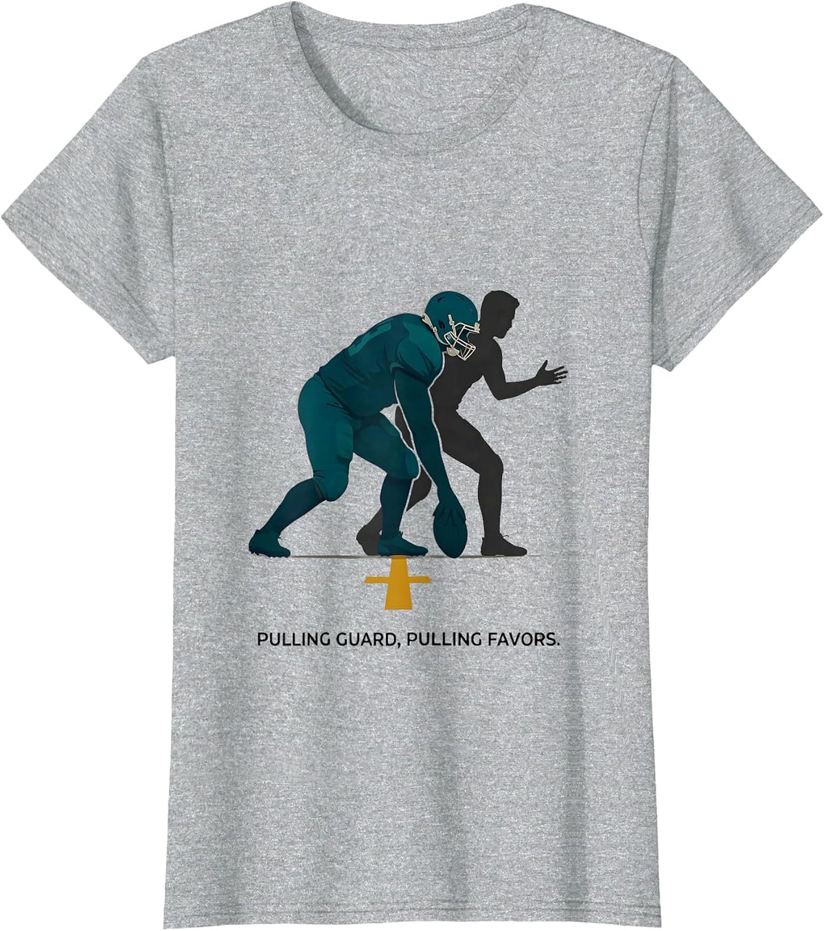 Pulling Guard Pulling Favors Funny Football Lineman Fan T-Shirt - Heather Grey