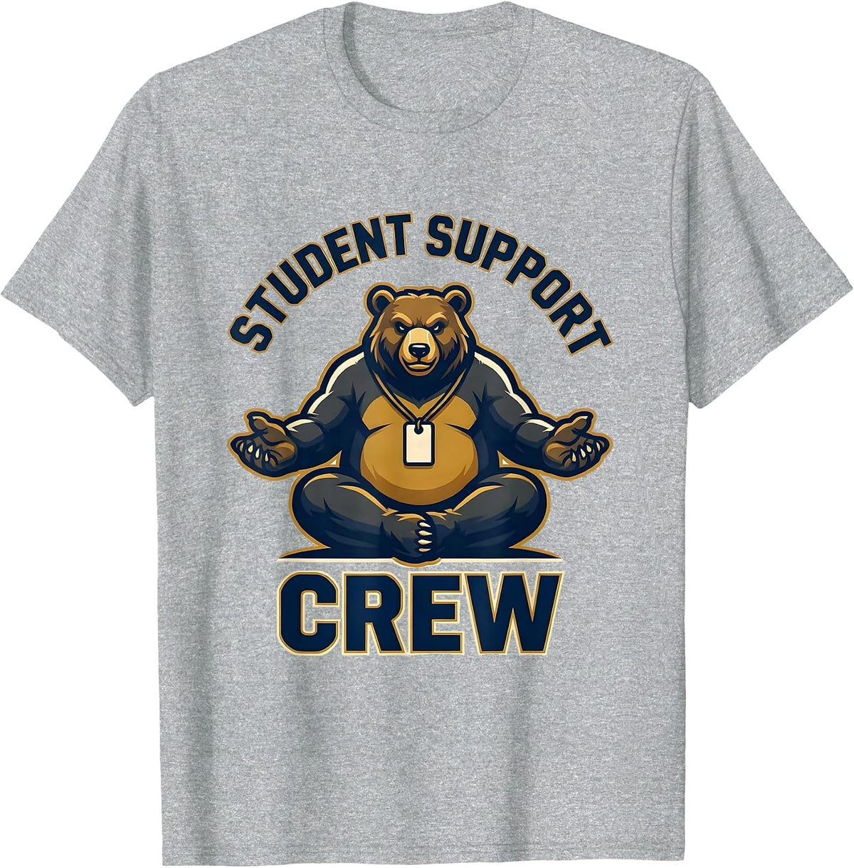 Men's Student Support Crew Groovy Retro School Counselor T-Shirt - Heather Grey