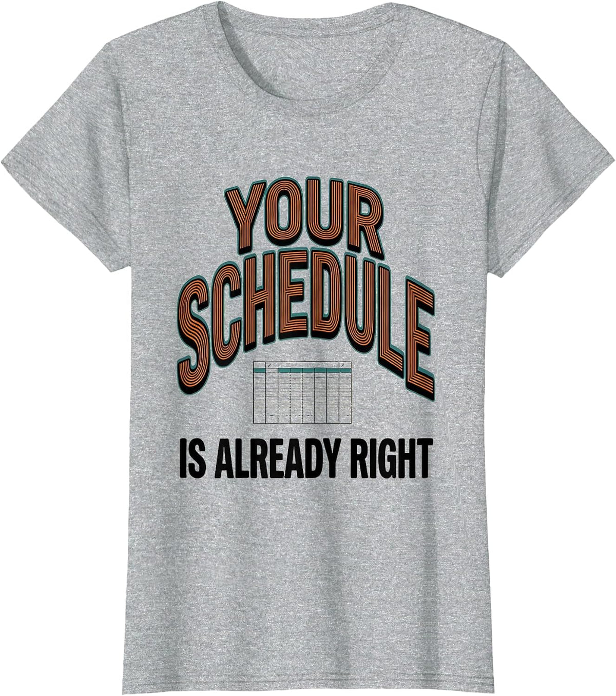 Women's Your Schedule Is Already Right Groovy School Counselor Work T-Shirt - Heather Grey
