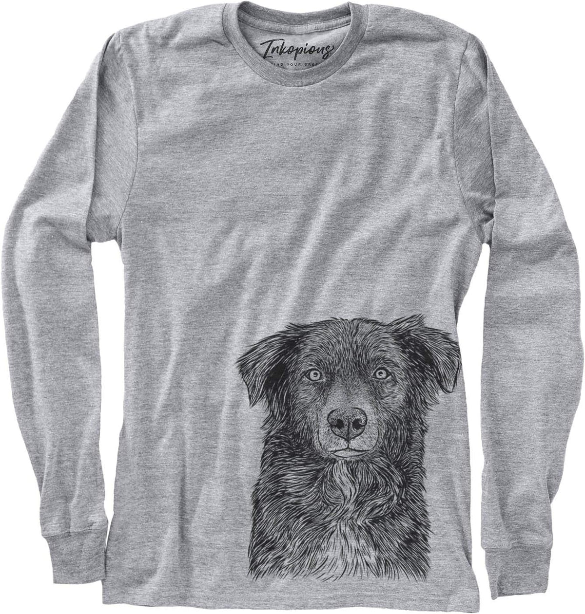 Bare Pixel the Australian Shepherd Dog Triblend T-Shirt - Unisex Unisex Long Sleeve