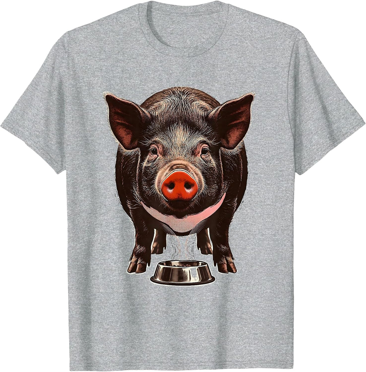 Men's Pet Pig Screenprint Poster Cavy Lover Gift T-Shirt - Heather Grey