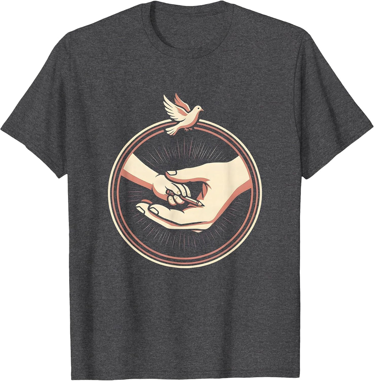 Men's Special Education Teacher Guiding Hand Graphic T-Shirt - Dark Heather Grey