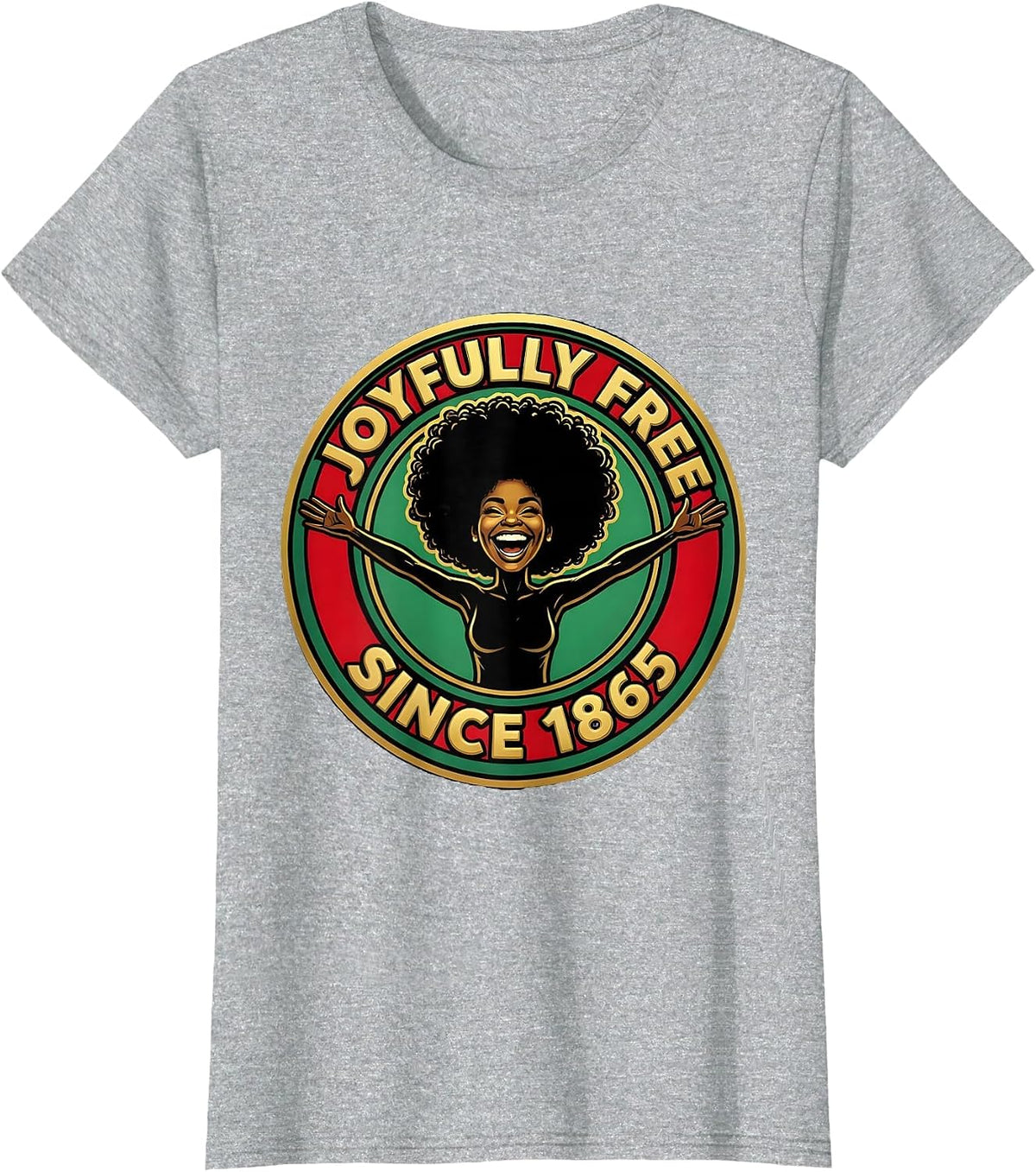 Joyfully Free Since 1865 Juneteenth Celebration Design T-Shirt - Heather Grey