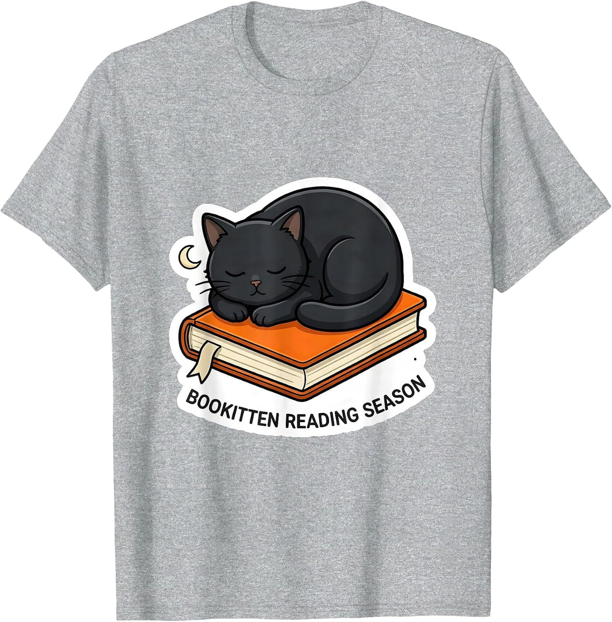 Men's Bookitten Reading Season Cute Teacher Book Lover Fall T-Shirt - Heather Grey