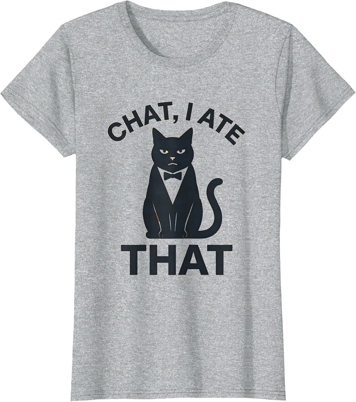 Chat I Ate That Funny Cat Meme Humor Cat Owner Gift T-Shirt - Heather Grey