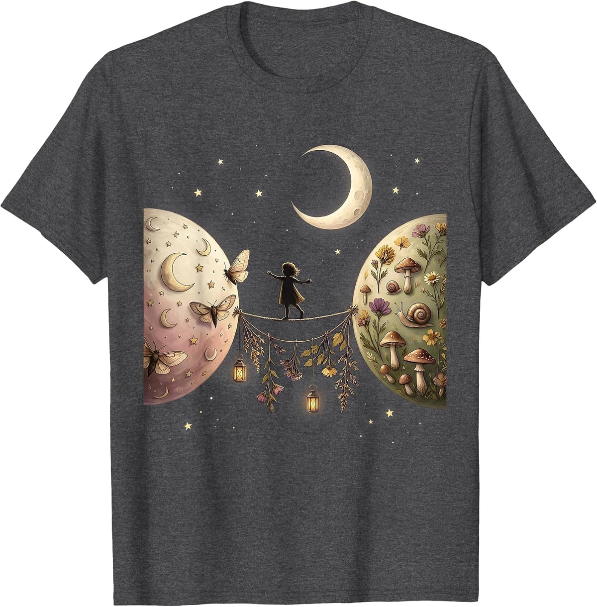 Autism Awareness Child Balancing Between Planets T-Shirt - Dark Heather Grey