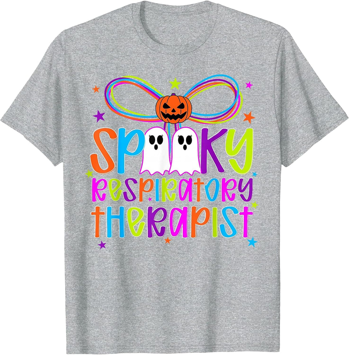 Spooky Respiratory Therapist Halloween Respiratory Therapy T-Shirt - Heather Grey