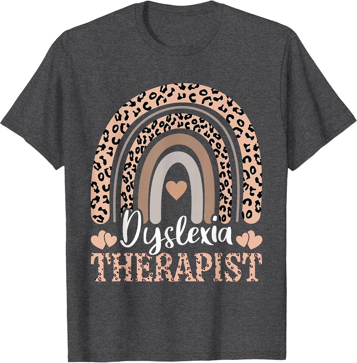 Dyslexia Teacher Therapist Rainbow Back to School Cute T-Shirt - Dark Heather Grey