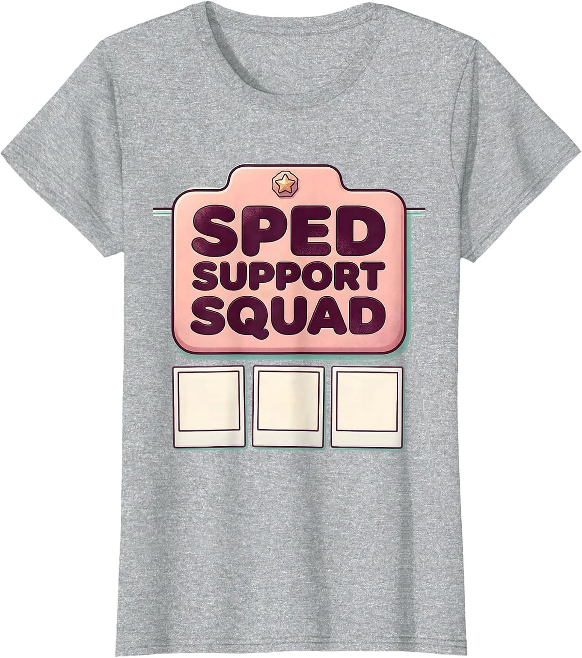 Women's SPED Support Squad Cute Kawaii Special Education Teacher T-Shirt - Heather Grey
