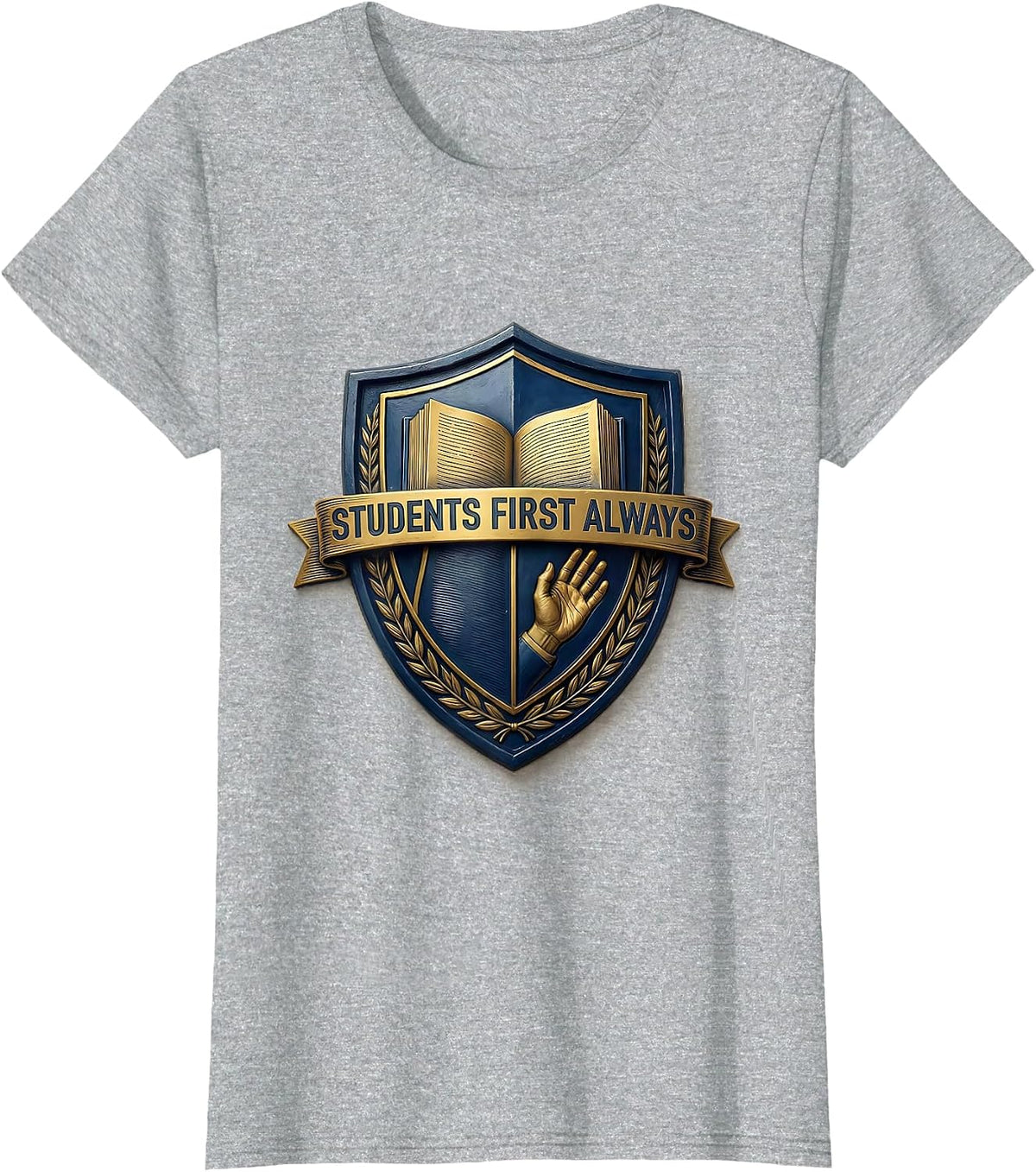 Women's Students First Always School Counselor Design T-Shirt - Heather Grey
