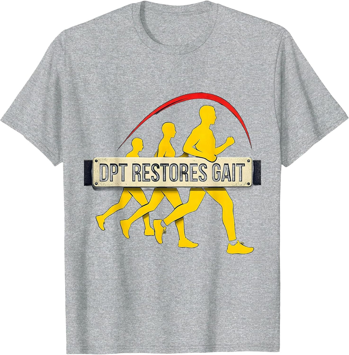 Men's DPT Restores Gait Stencil Graphic Physical Therapist PT Gift T-Shirt - Heather Grey
