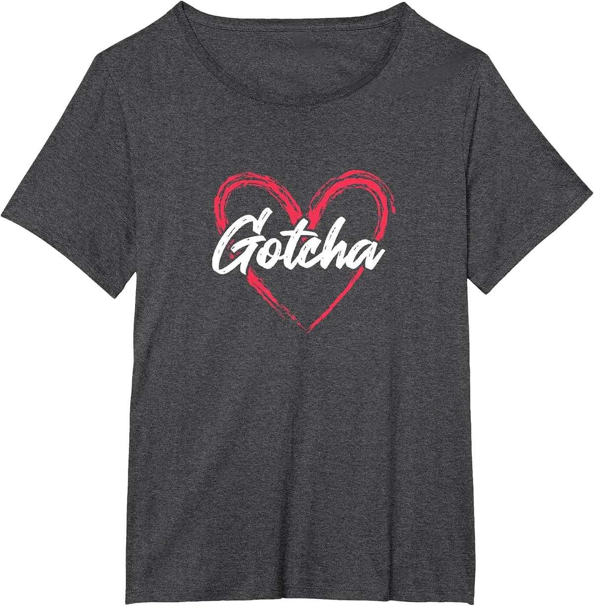Gotcha Adoption Day Love Heart Family T-Shirt - Dark Heather Grey