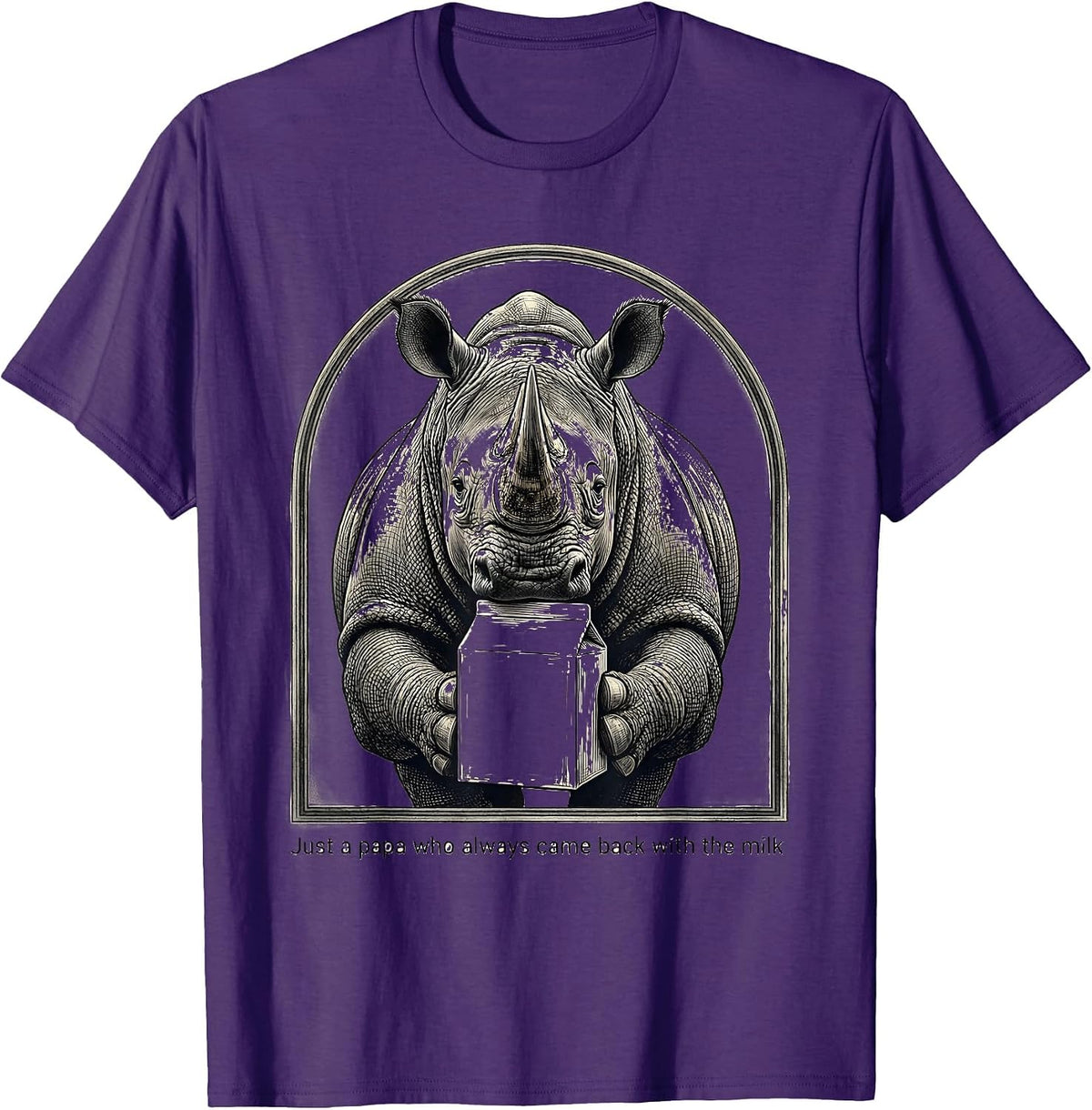 Just a Papa Who Always Came Back With the Milk Dad T-Shirt - Purple