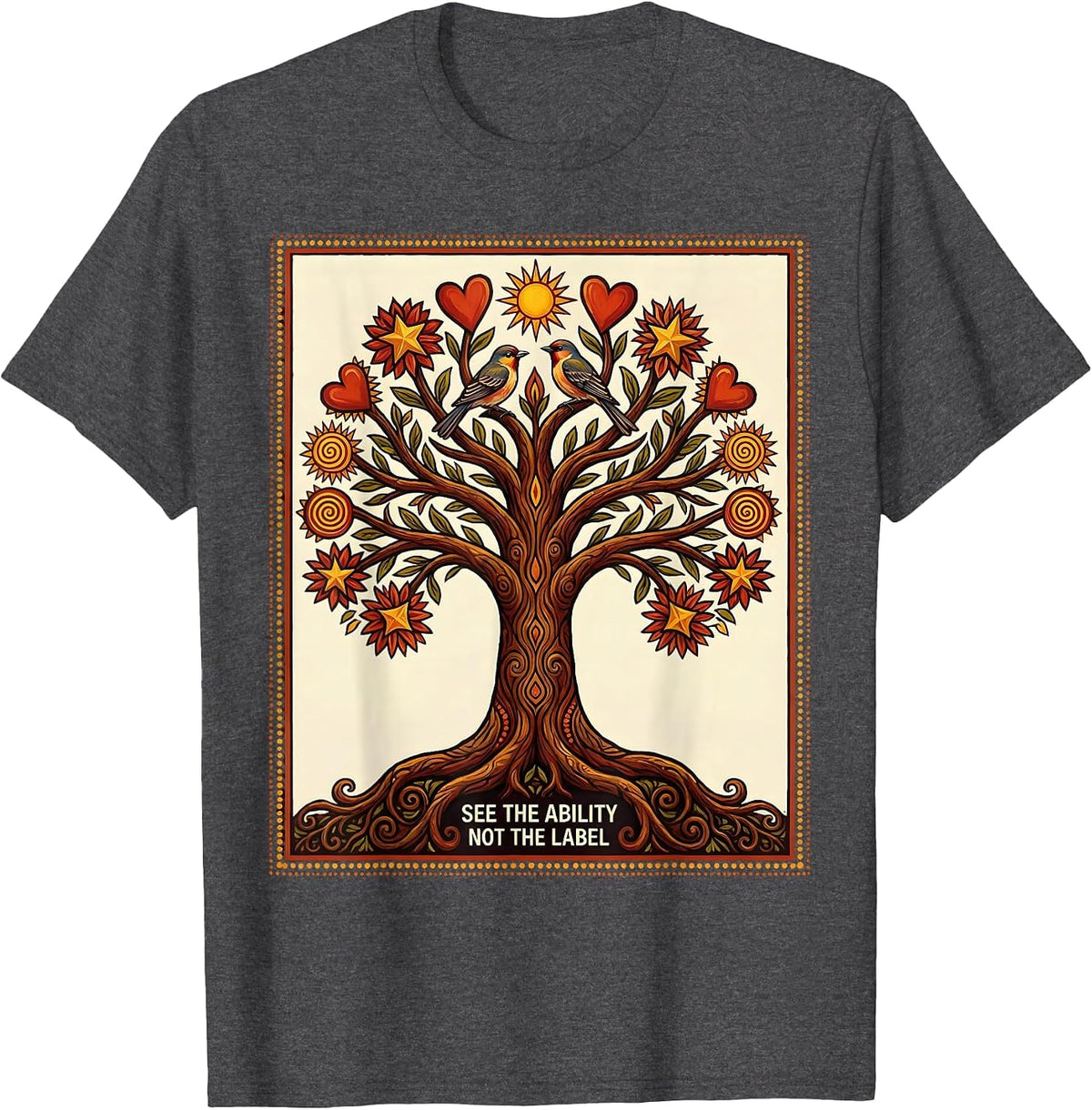 See the Ability Not the Label Special Ed Teacher T-Shirt - Dark Heather Grey
