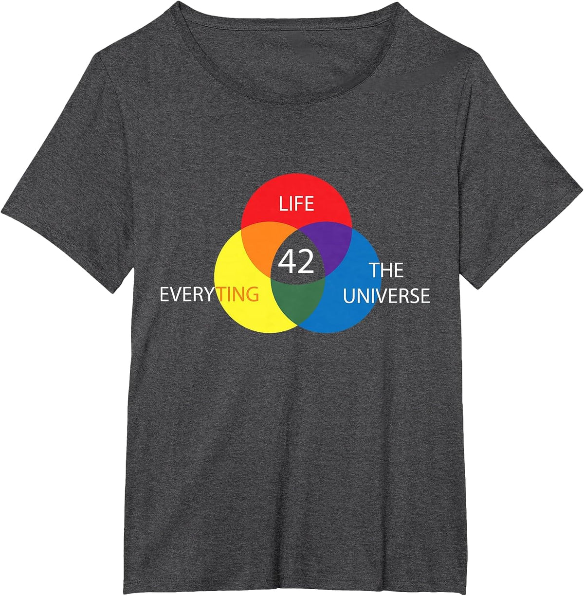 Physics Answer 42 - Question Life Universe Astrophysicist T-Shirt - Dark Heather Grey