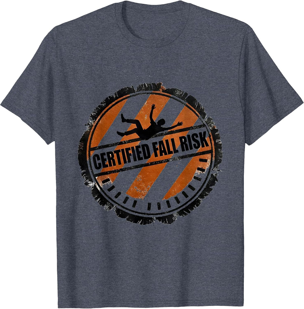 Certified Fall Risk Funny Physical Therapist Occupational T-Shirt - Heather Blue