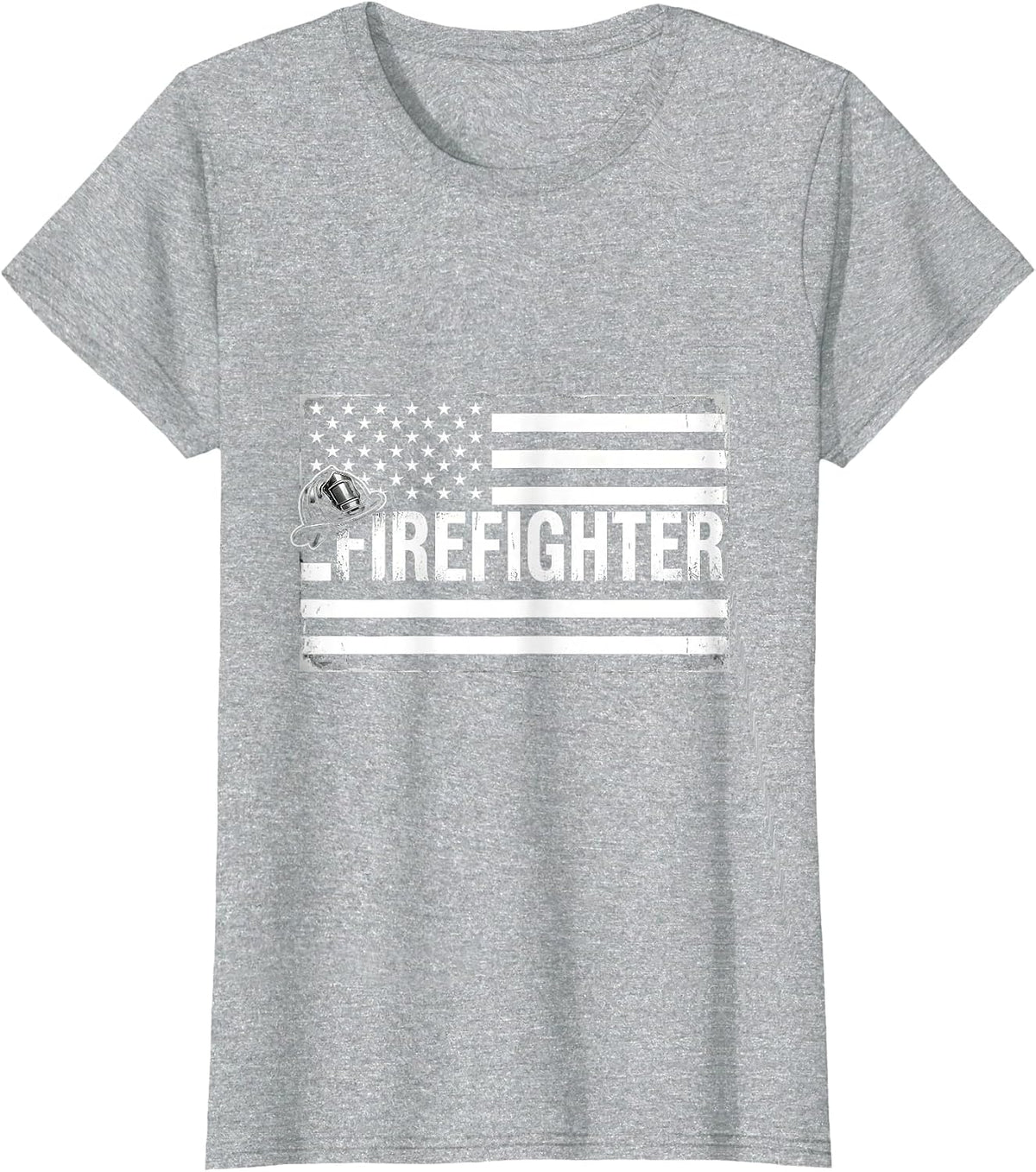 Women's Firefighter Thin Red Line Flag Occupational Pride Gift T-Shirt - Heather Grey