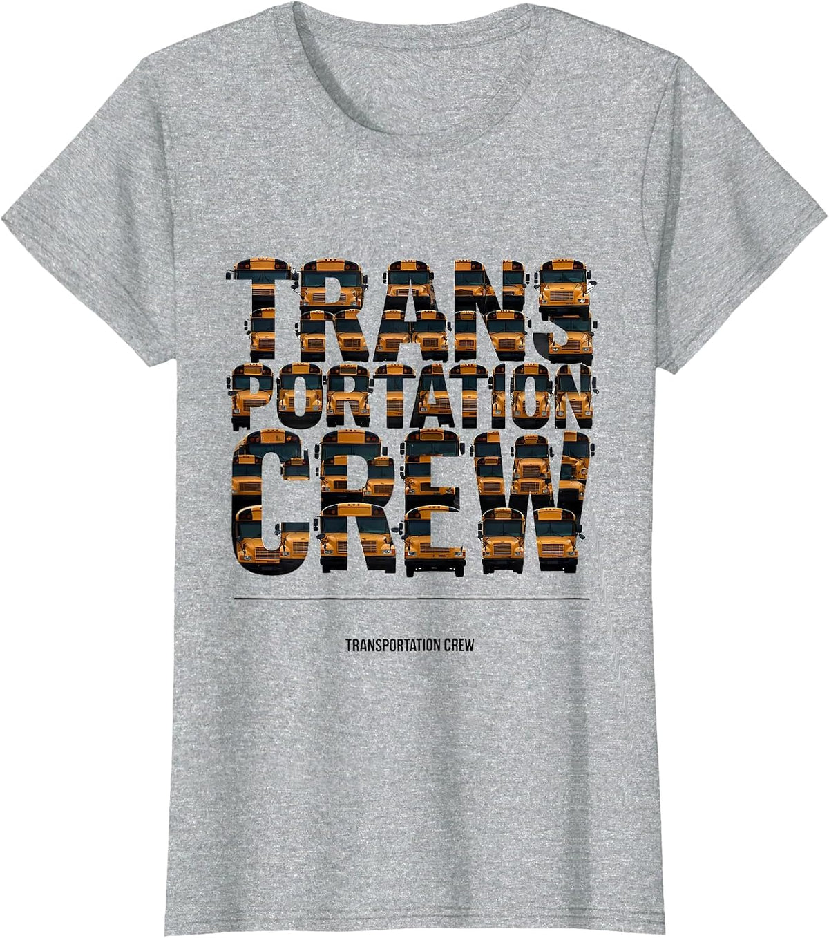 Transportation Crew Bold School Bus Driver Crew Member T-Shirt - Heather Grey