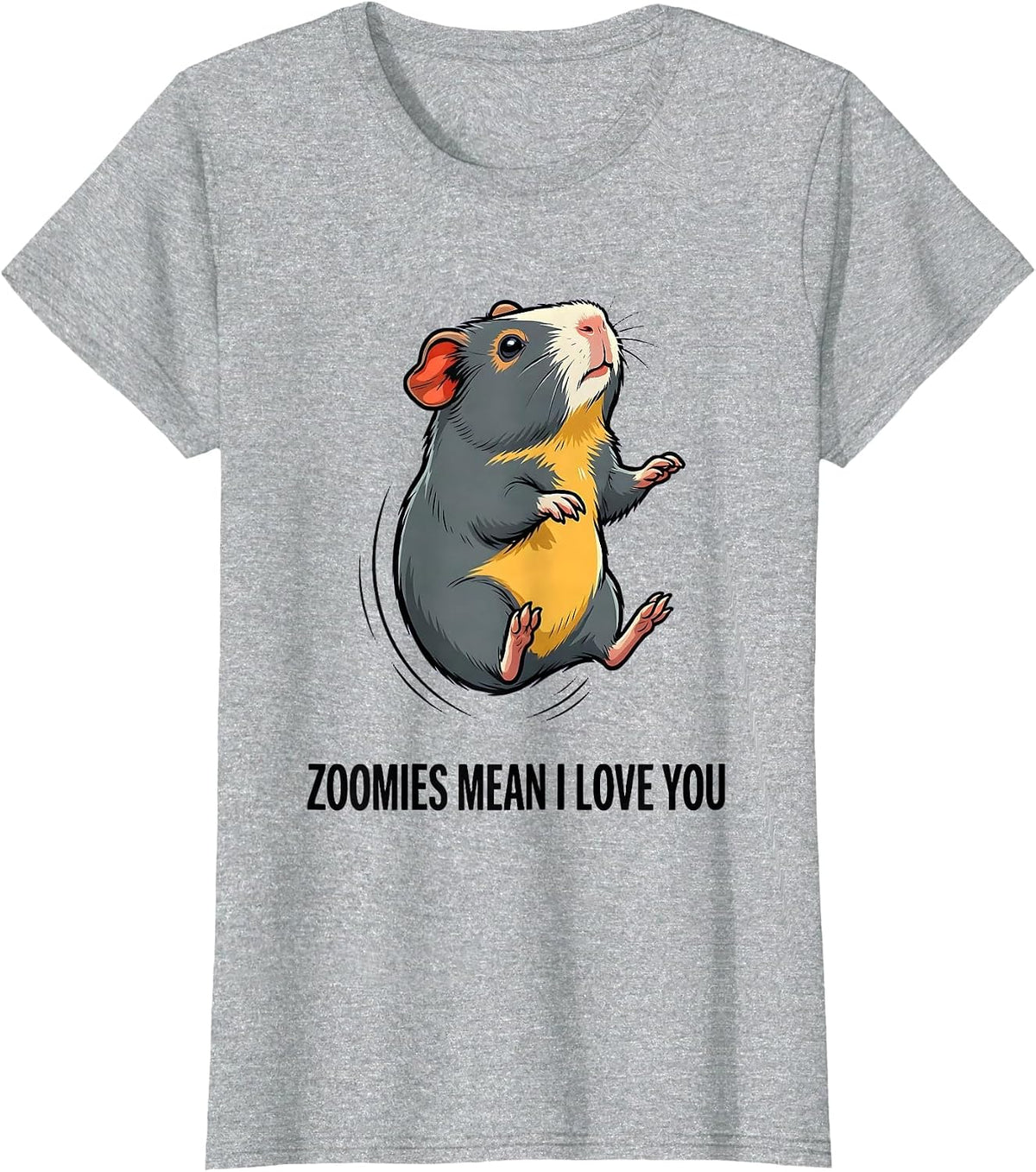 Women's Zoomies Mean I Love You Funny Guinea Pig Cavy Lover Gift T-Shirt - Heather Grey