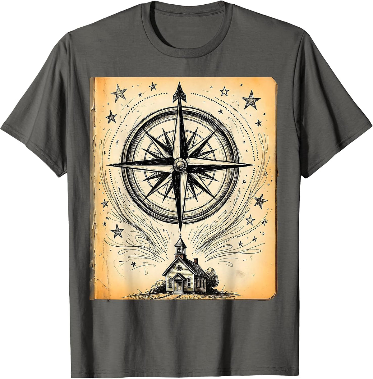 Special Education Teacher Compass School Graphic T-Shirt - Asphalt Grey