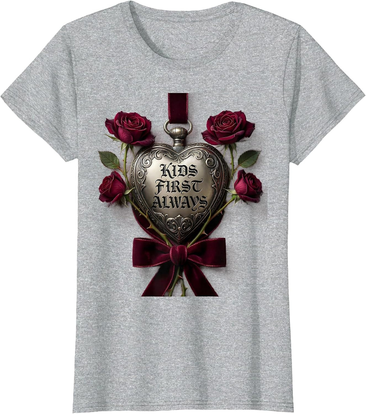 Women's Kids First Always School Counselor Design T-Shirt - Heather Grey
