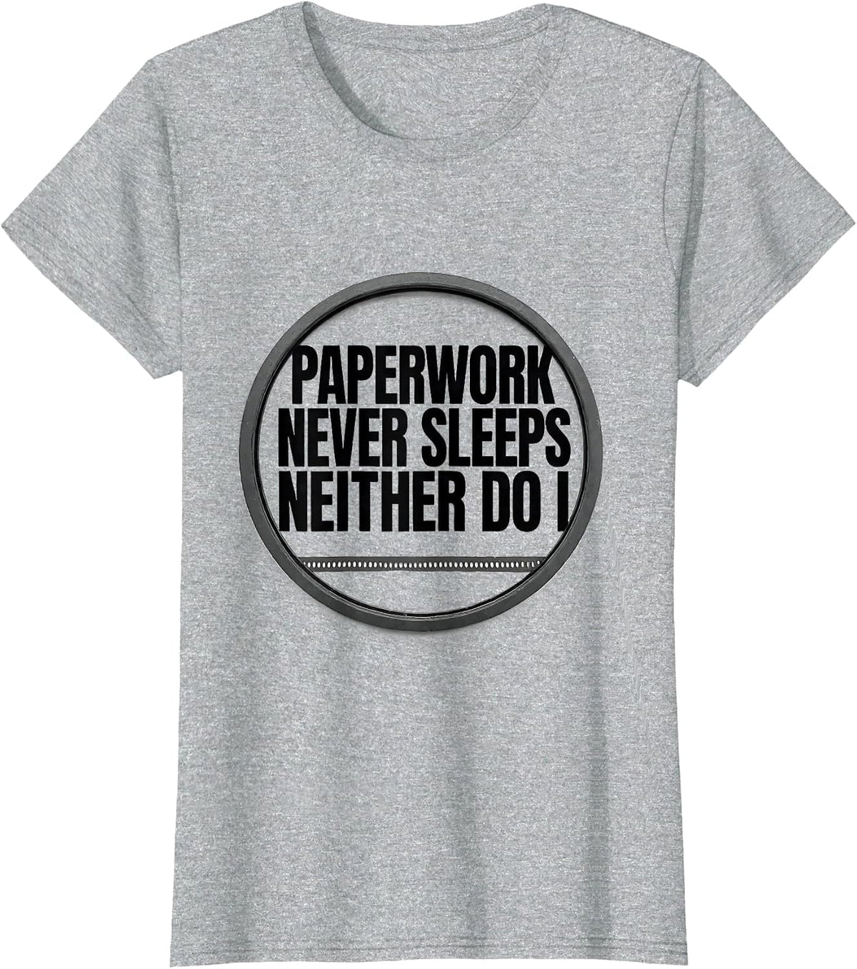 Women's Paperwork Never Sleeps, Neither Do I Funny SPED Teacher T-Shirt - Heather Grey