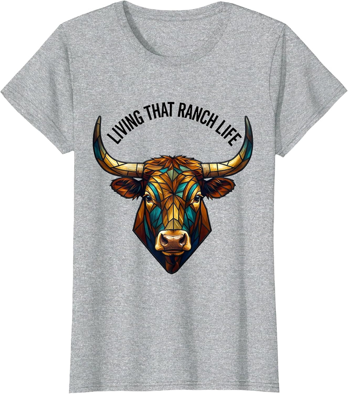 Living That Ranch Life Graphic Design T-Shirt - Heather Grey