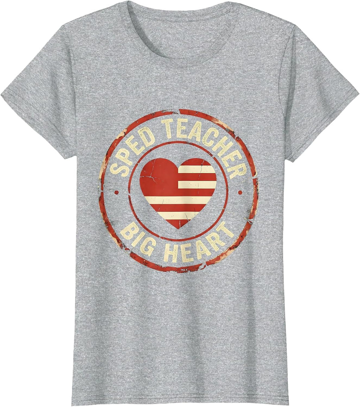 Sped Teacher Big Heart Special Education Design T-Shirt - Heather Grey
