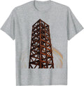 Labor Day Rising Skyscraper Steel Girder Illustration T-Shirt, Men, Heather Grey, X-Large - As Pictured
