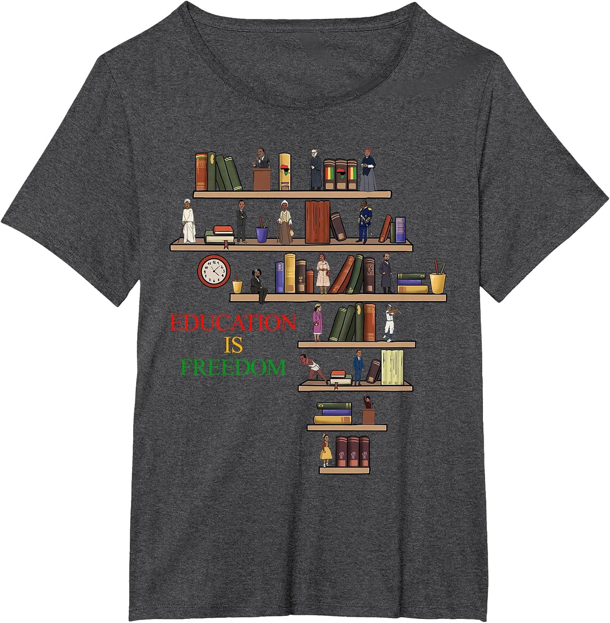 Black History Month Black Leaders African American Pride T-Shirt - Dark Heather Grey