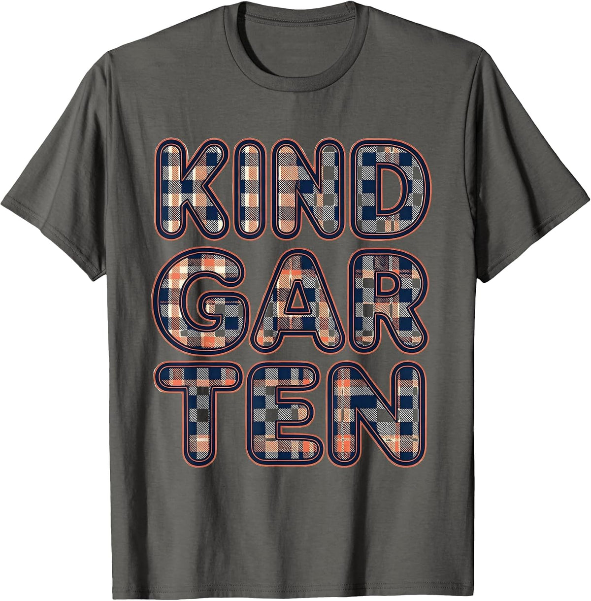 Men's Kindergarten Cheerful Typography Back To School Teacher Gift T-Shirt - Asphalt Grey