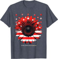 Stars Stripes and Sunshine Red White Blue Design T-Shirt - Heather Blue