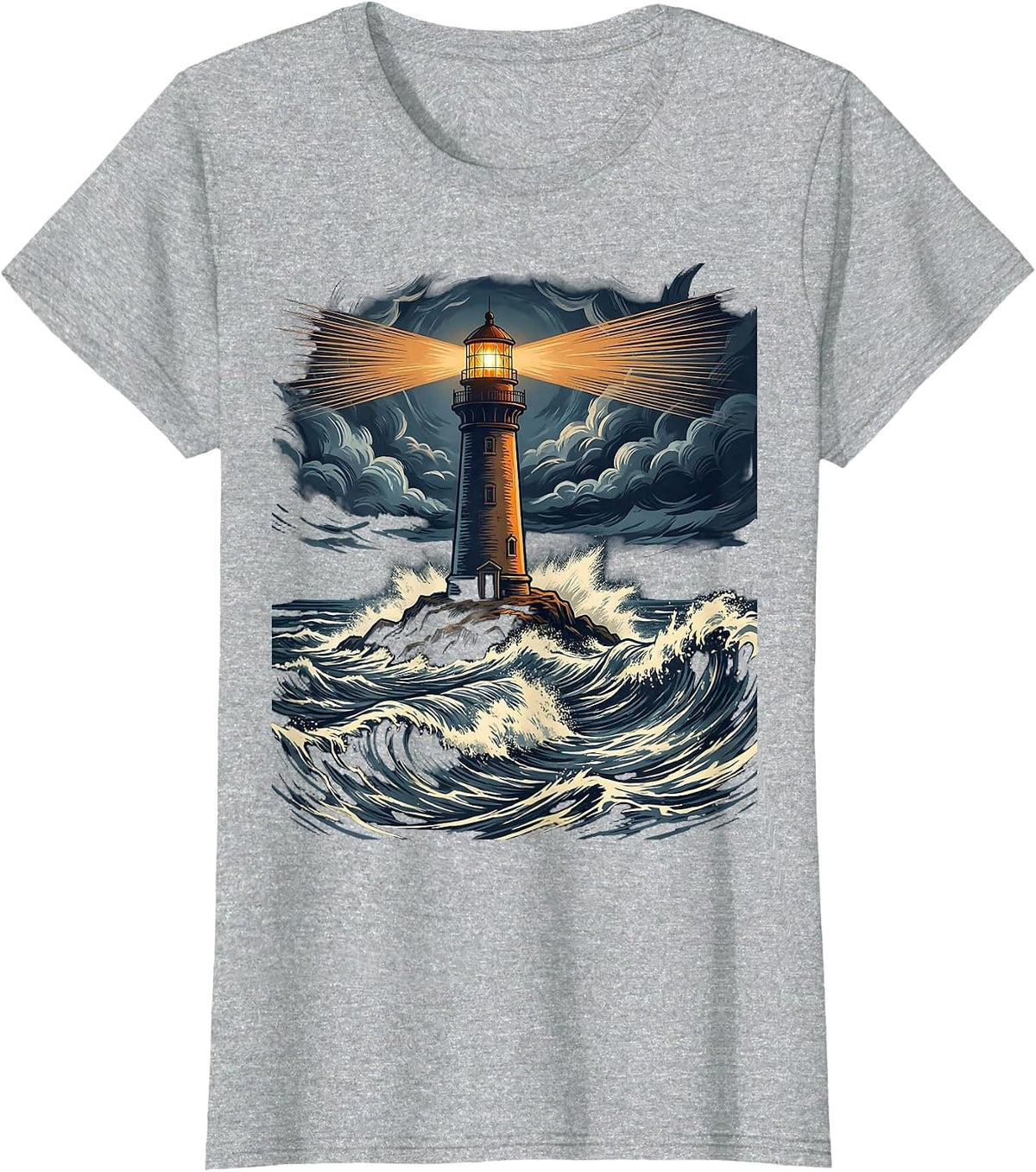 Special Education Teacher Lighthouse Stormy Sea T-Shirt - Heather Grey