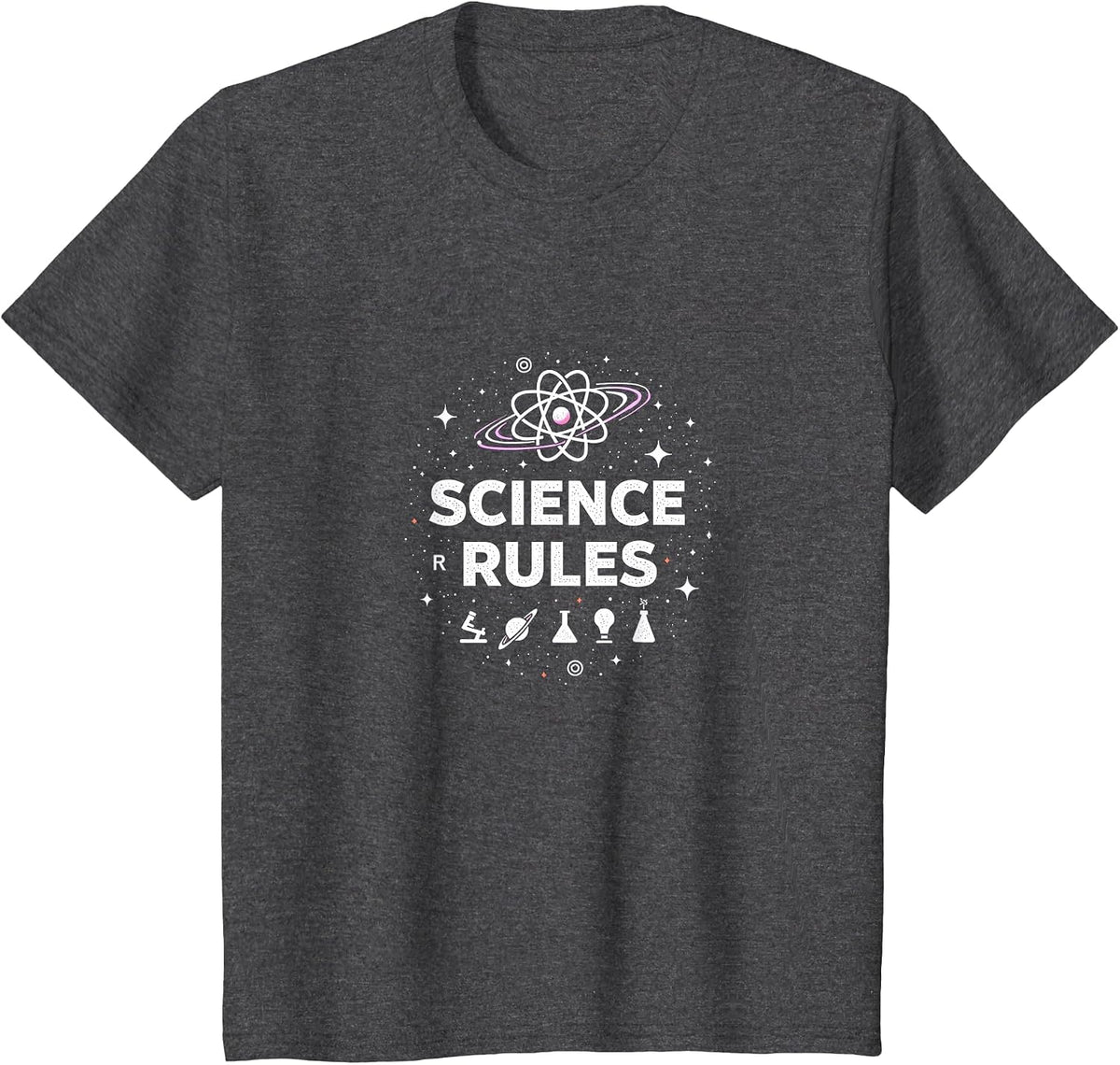 Science Rules Space Exploration Teacher Gift Cosmic Theme T-Shirt - Dark Heather Grey