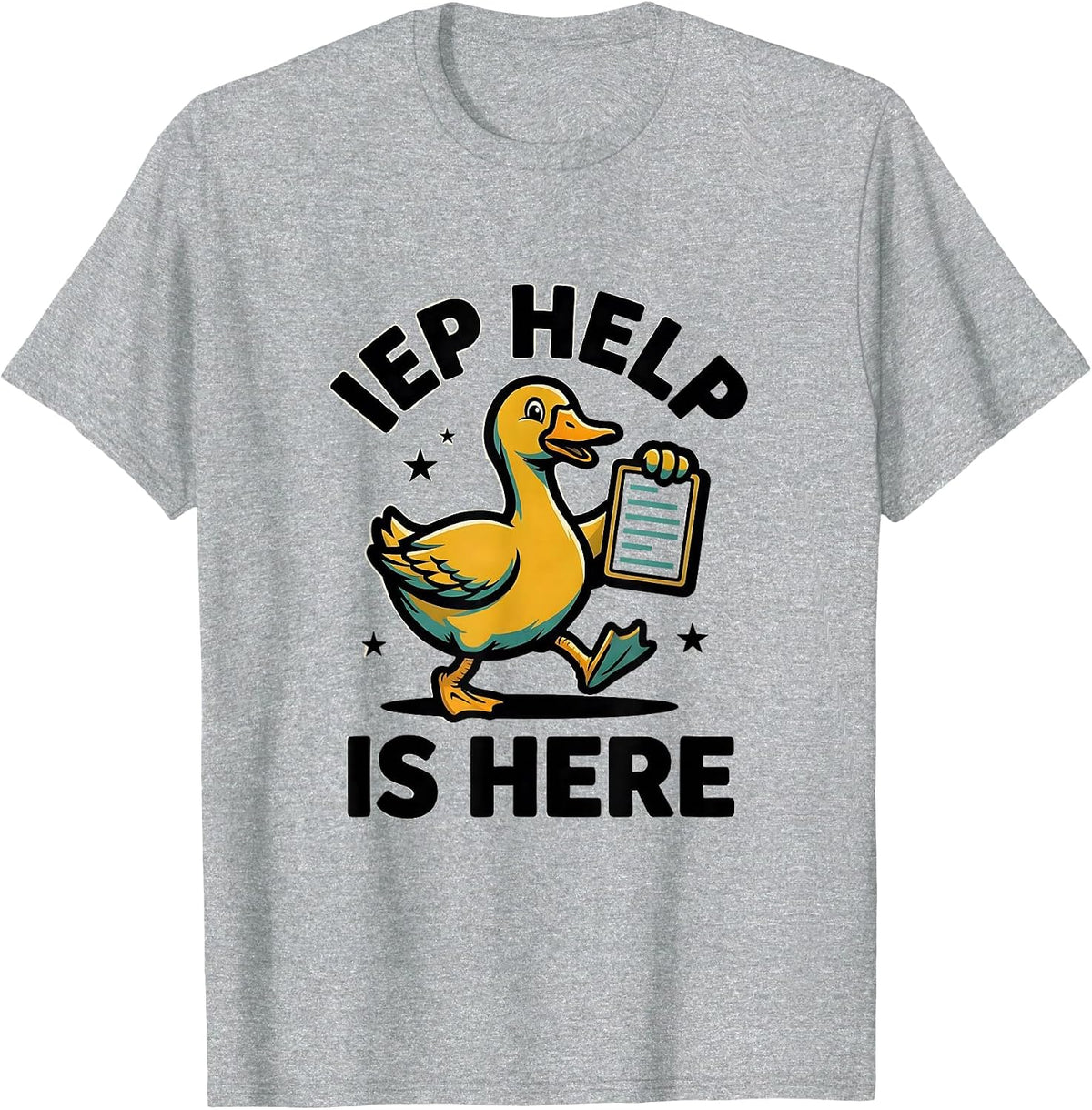 Men's IEP Help Is Here Funny Special Education Teacher SPED T-Shirt - Heather Grey