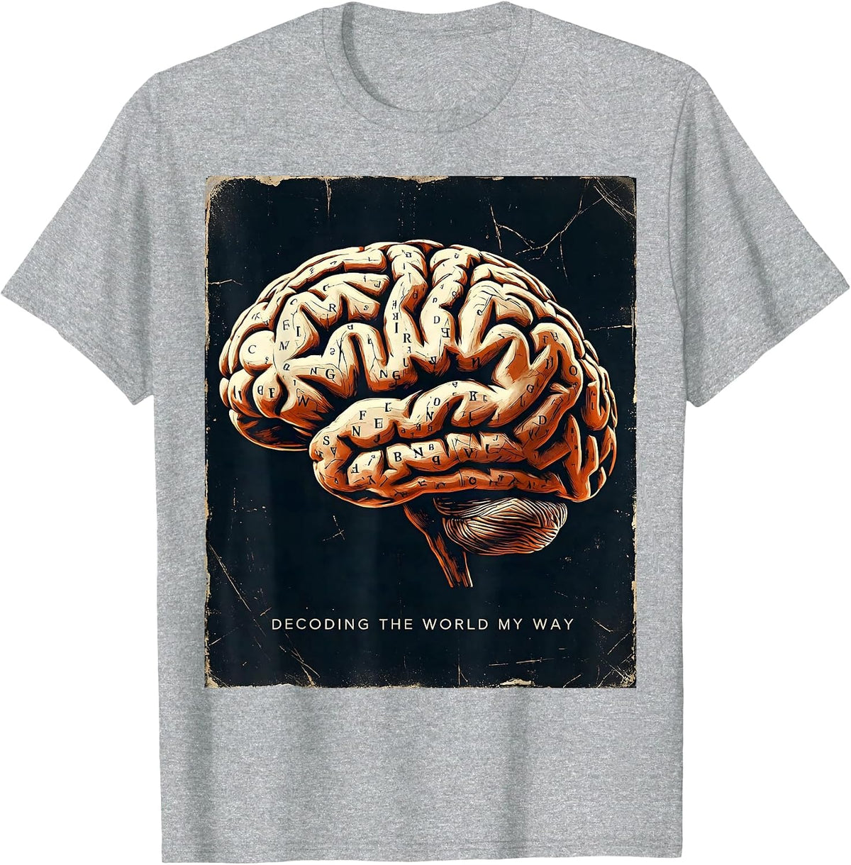 Men's Decoding the World My Way Dyslexia Awareness T-Shirt - Heather Grey
