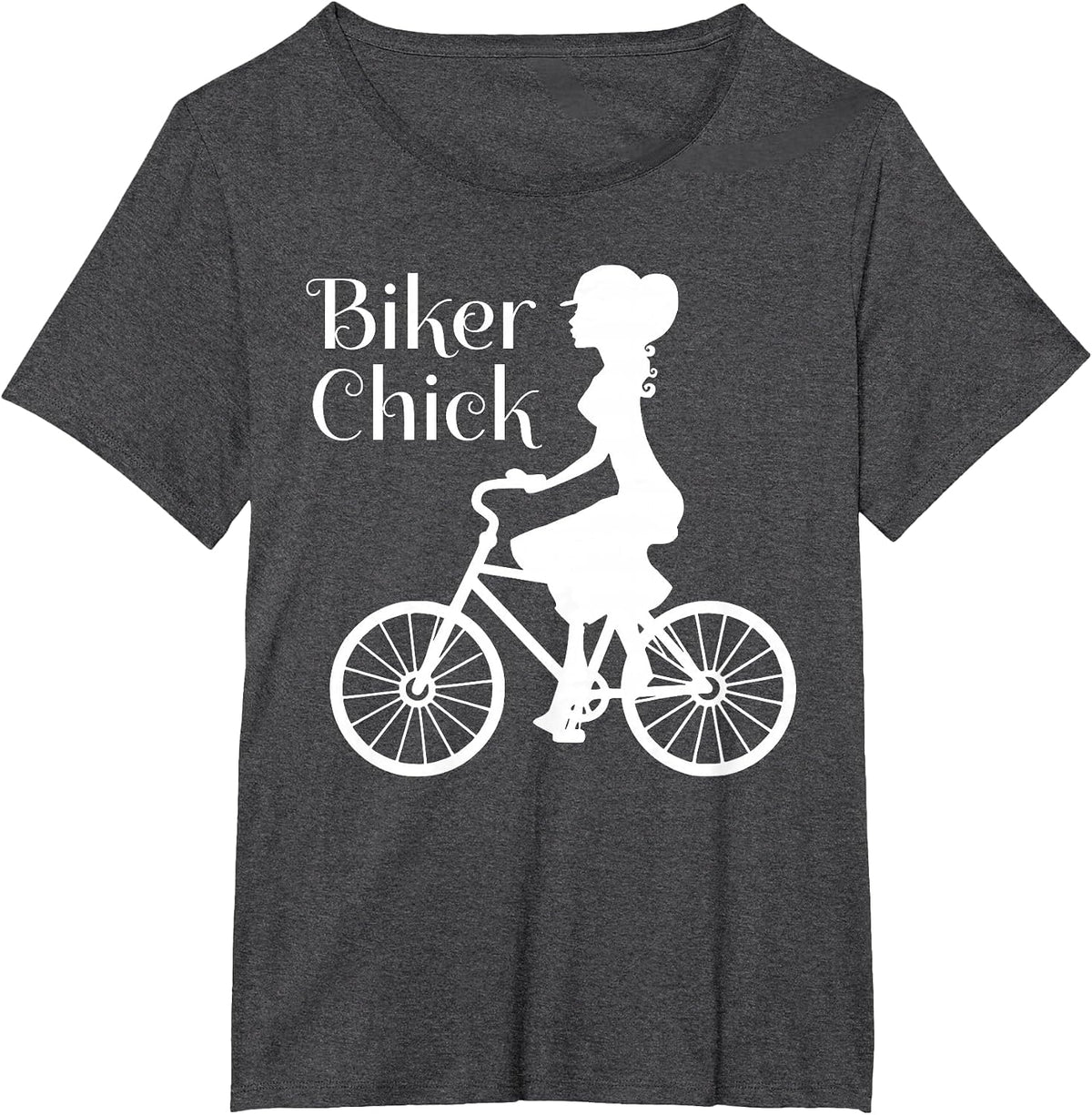 Comical Vintage Bike Biker Chick On Bicycle Quote Meme T-Shirt - Dark Heather Grey