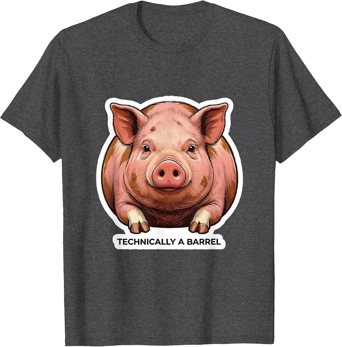 Technically A Barrel Funny Pet Pig Lover Cavy Humor T-Shirt - Dark Heather Grey