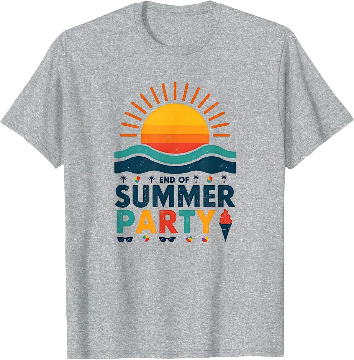 Labor Day End Of Summer Party Sunset Beach Celebration T-Shirt - Heather Grey