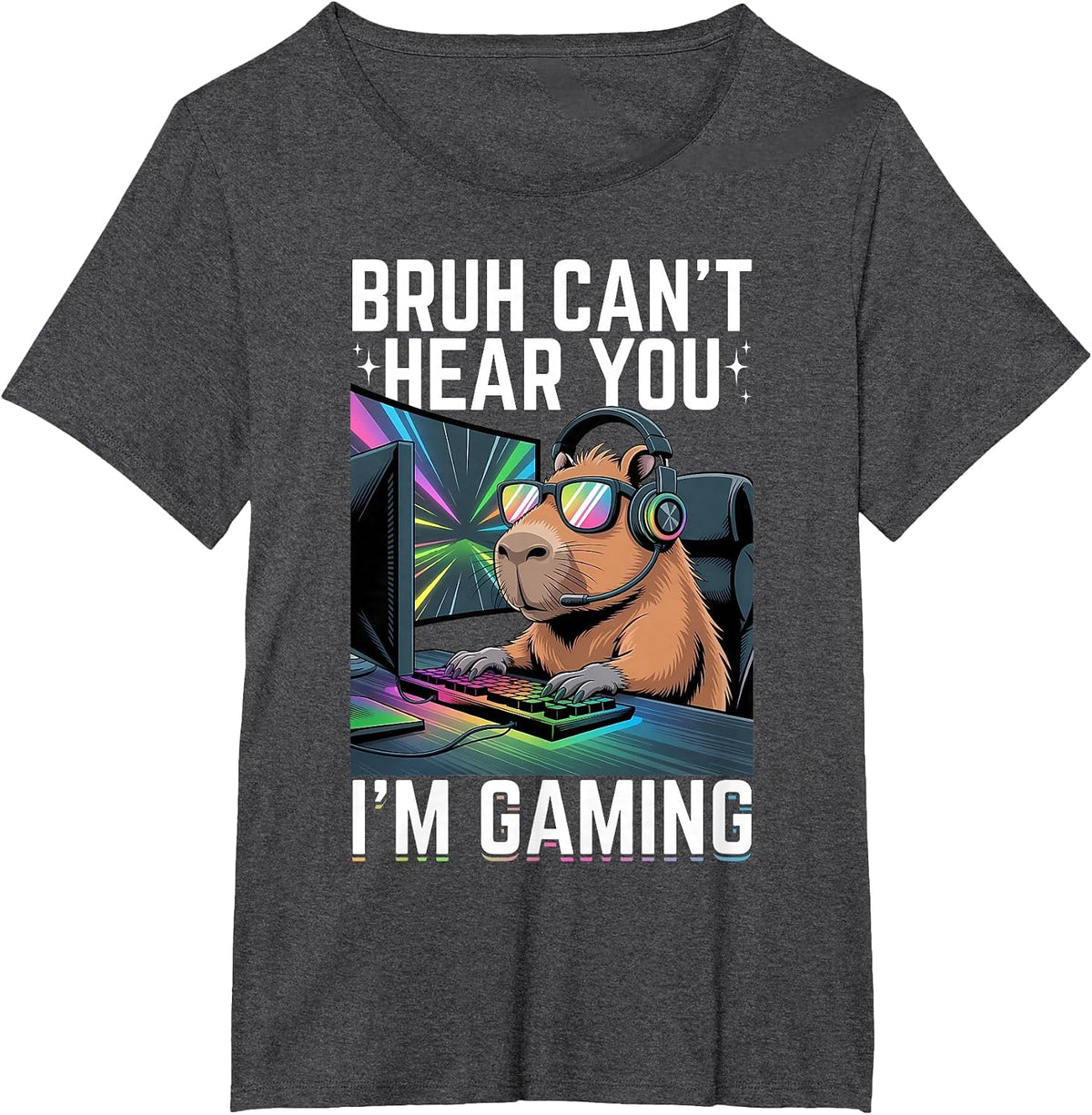 Gaming Capybara Gamer T-Shirt - Dark Heather Grey