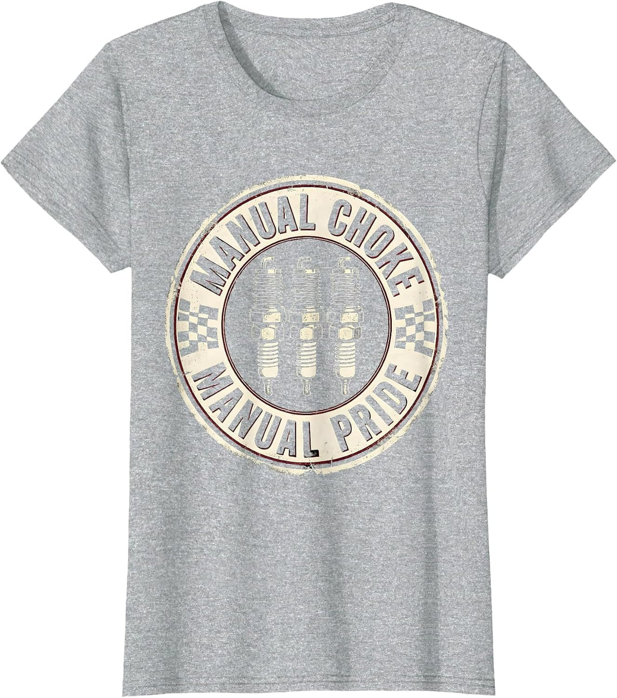 Manual Choke Manual Pride Vintage Muscle Car Racing T-Shirt - Heather Grey