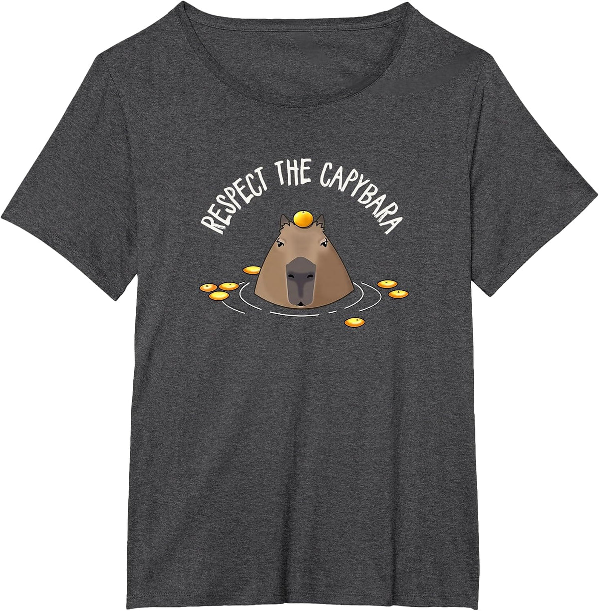 Cute Kids Mens Womens Oranges Meme Lover Respect Capybara T-Shirt - Dark Heather Grey