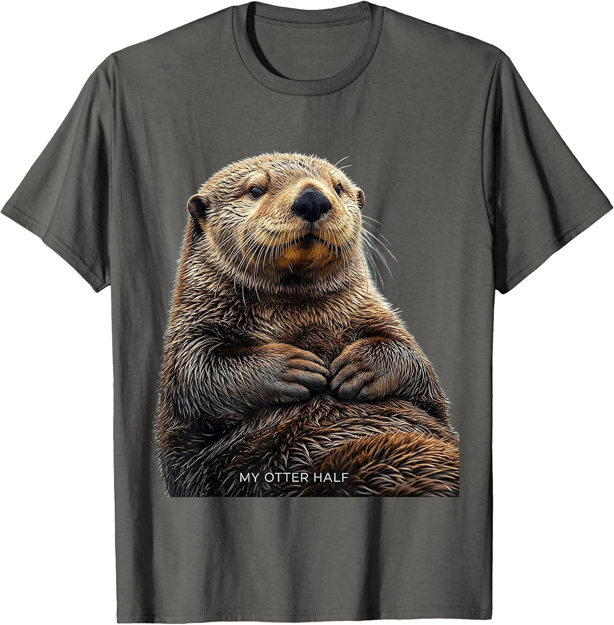 My Otter Half Funny Sea Otter Lover Novelty Humor T-Shirt - Asphalt Grey