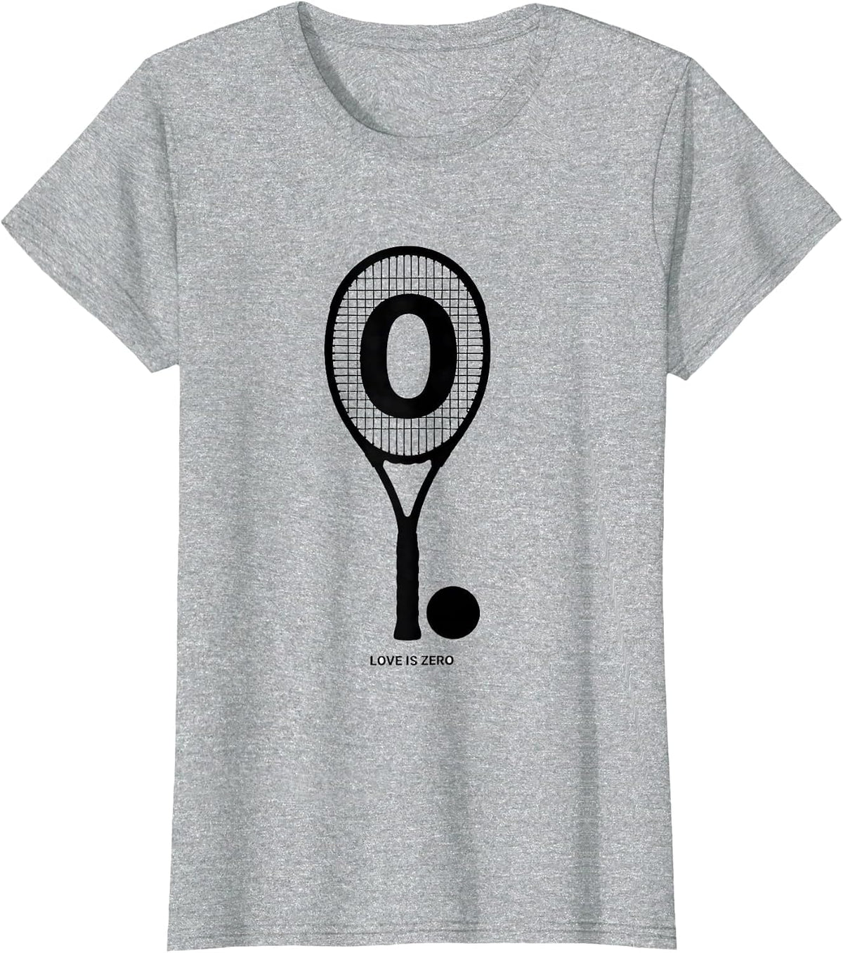 Love Is Zero Silhouette Tennis Racket Sport Player Gift T-Shirt - Heather Grey