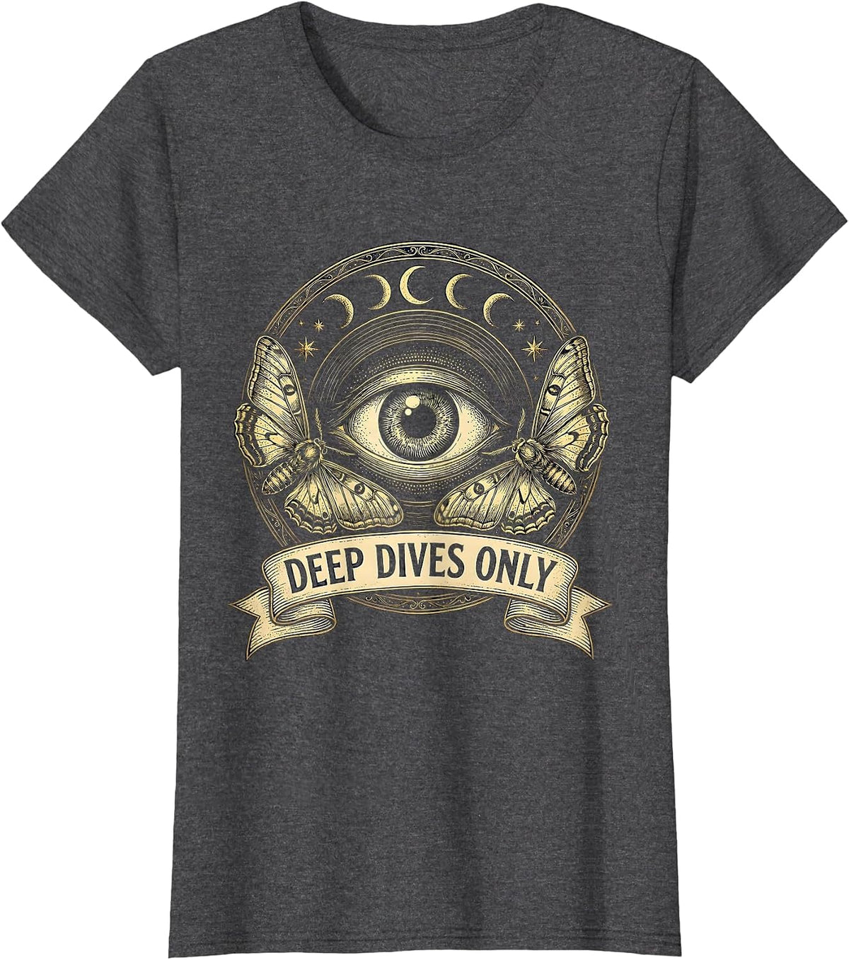 Women's Deep Dives Only Autism Awareness Design T-Shirt - Dark Heather Grey