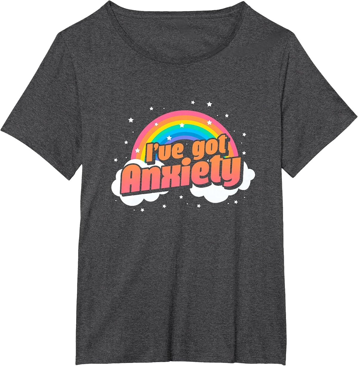 I've Got Anxiety Anxious Rainbow T-Shirt - Dark Heather Grey