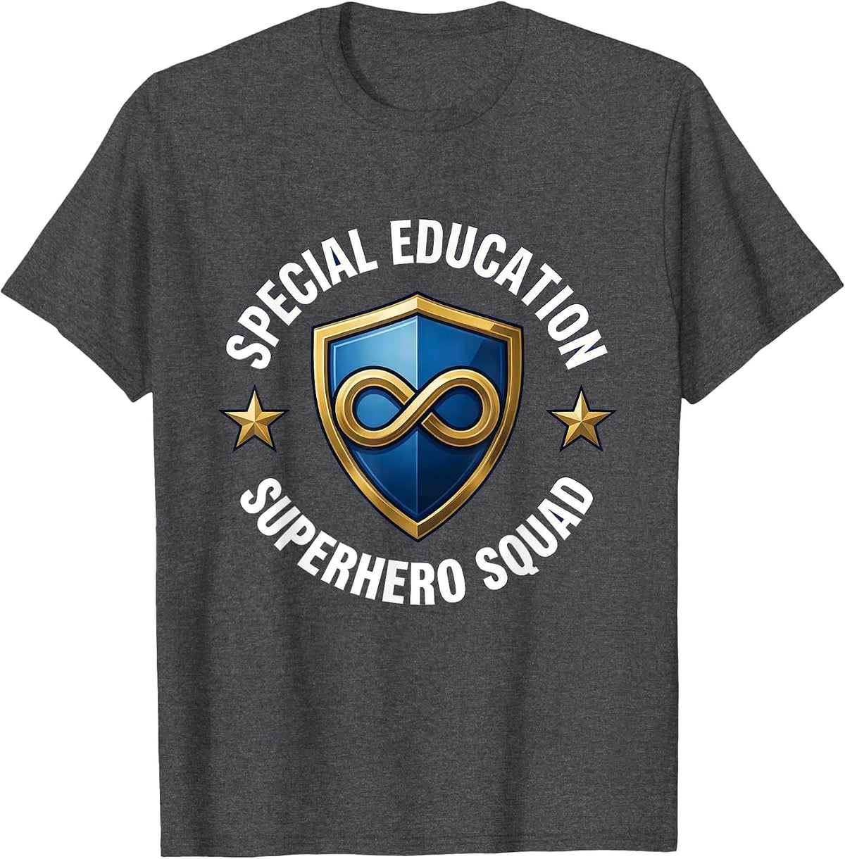 Special Education Superhero Squad Autism Awareness T-Shirt - Dark Heather Grey