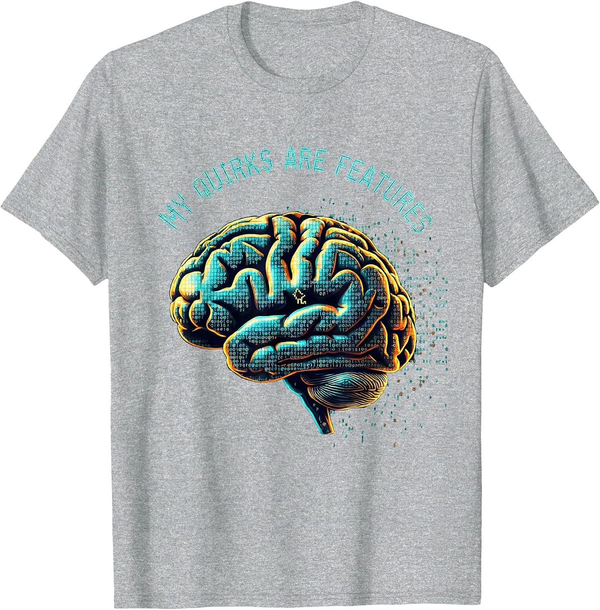 Men's My Quirks Are Features Autism Awareness Design T-Shirt - Heather Grey